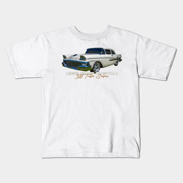 1958 Ford Custom 300 Tudor Sedan Kids T-Shirt by Gestalt Imagery